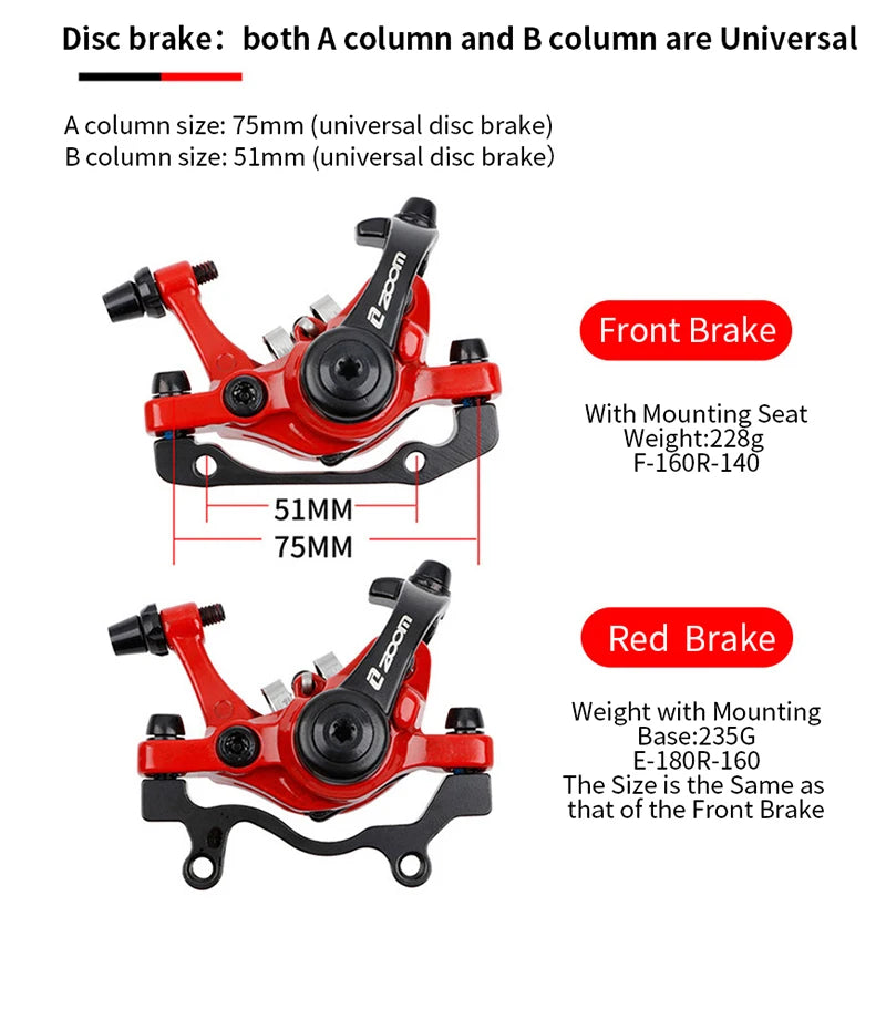 ZOOM DB680 Bicycle Brakes MTB Mechanical Disc Brake Set For 