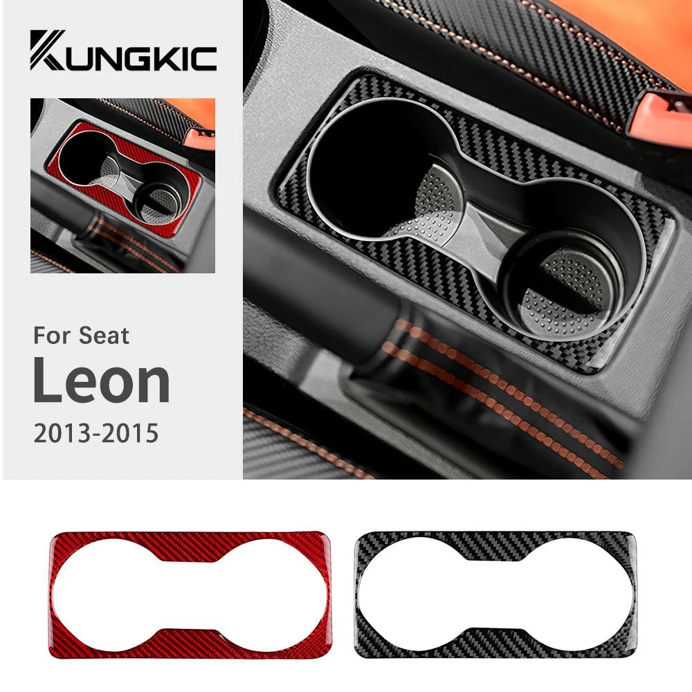 Real Soft Carbon Fiber Sticker For Seat Leon 2013 2014 2015 