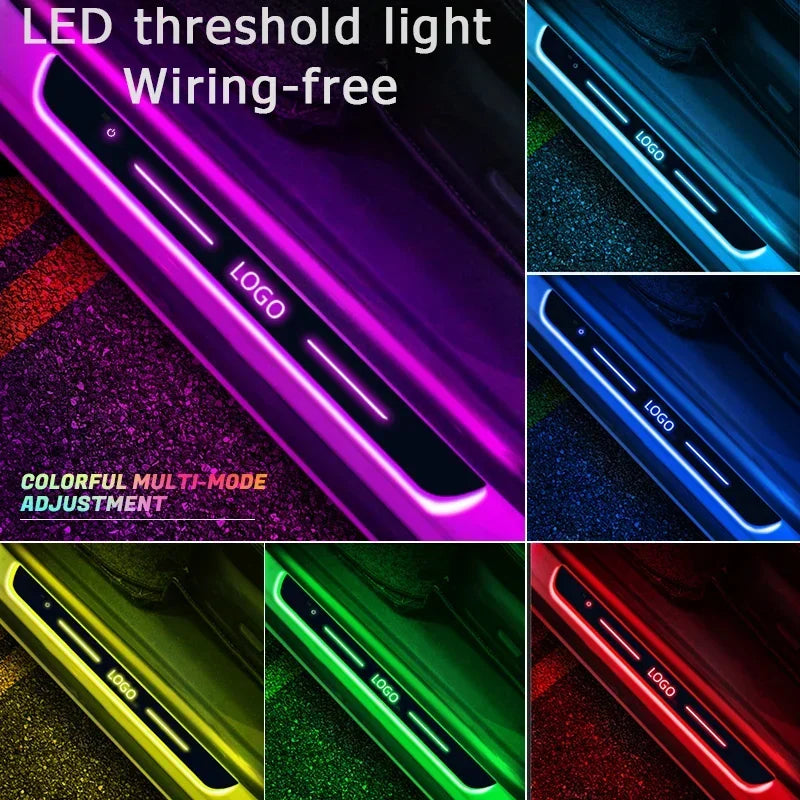 Customized Car Door Sill Light Logo RGB Multi-mode Dynamic L