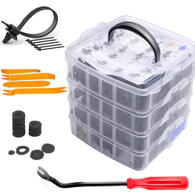 Car Mix Size Fastener Clips Tool Set Auto Body Push Retainer