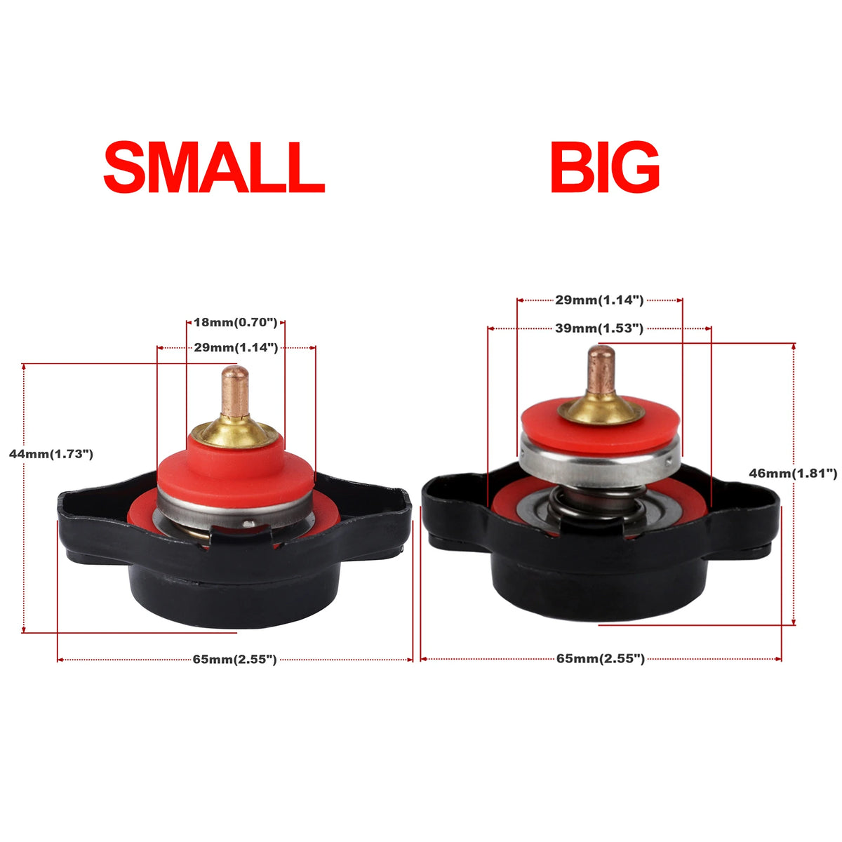 CNSPEED 0.9 1.1 1.3 1.8 Bar Radiator Cap Cover With Temperat