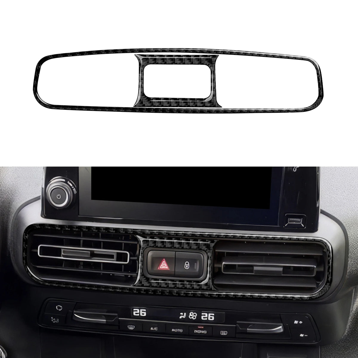 Carbon Fiber Interior Sticker. Car Center Console Side Air O