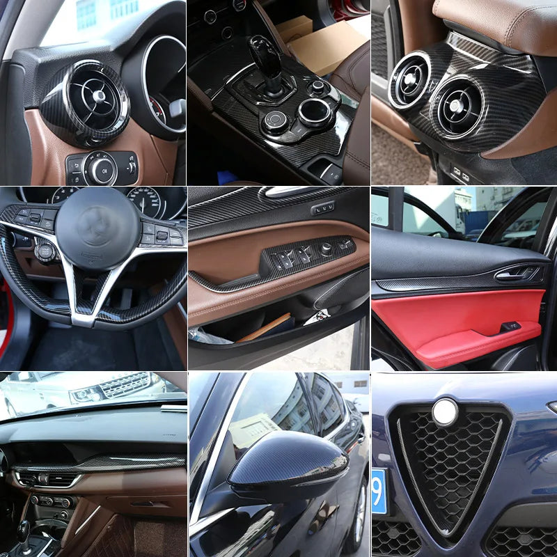 ABS Carbon Fiber For Alfa Romeo Stelvio 2017-2020 Car Interi