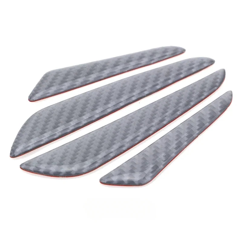 4 Pcs Black Carbon Fiber Car Door Edge Guard Strips Scratch Protector Anti-collision Trim Crash Sticker Trim Molding Accessories