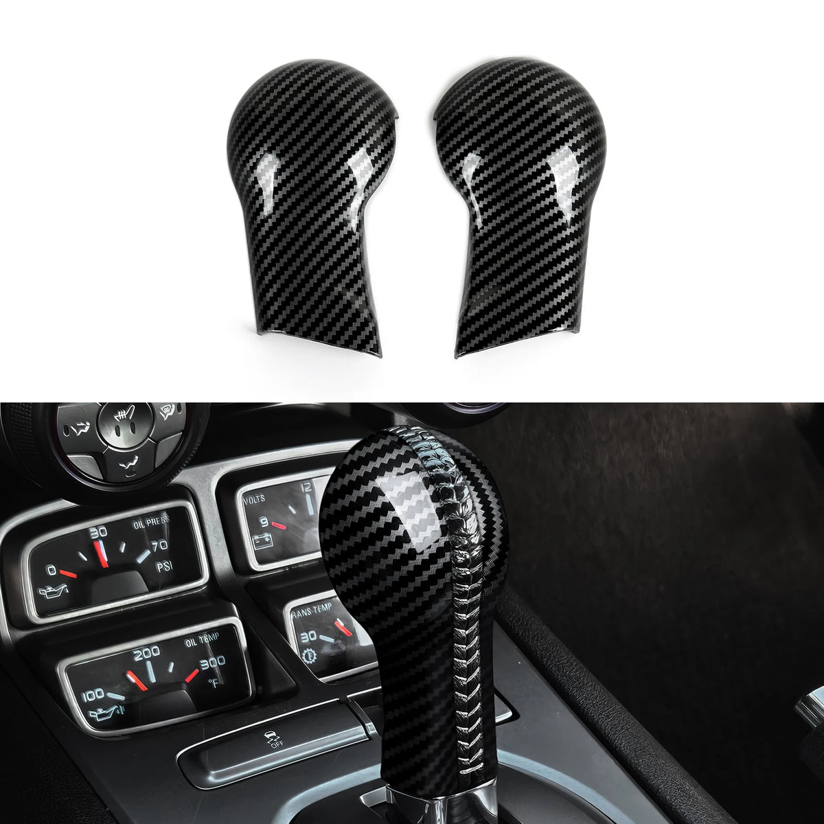 ABS Car Center Console Gear Shift Knob Cover Carbon Fiber In