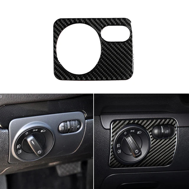 For VW Golf 6 MK6 Car Carbon Fiber Center Control Panel Air Vent Gear Shift Frame Headlight Switch Ashtray Box Cover Inner Trim