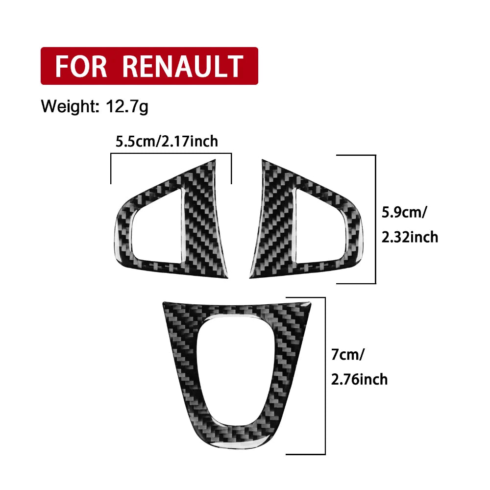 Car Steering Wheel Trim Soft Carbon Fiber Sticker For Renaul