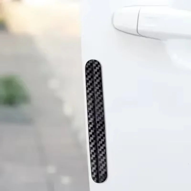 4pcs Universal Car Door Strips Anti Scratch Sticker Carbon F