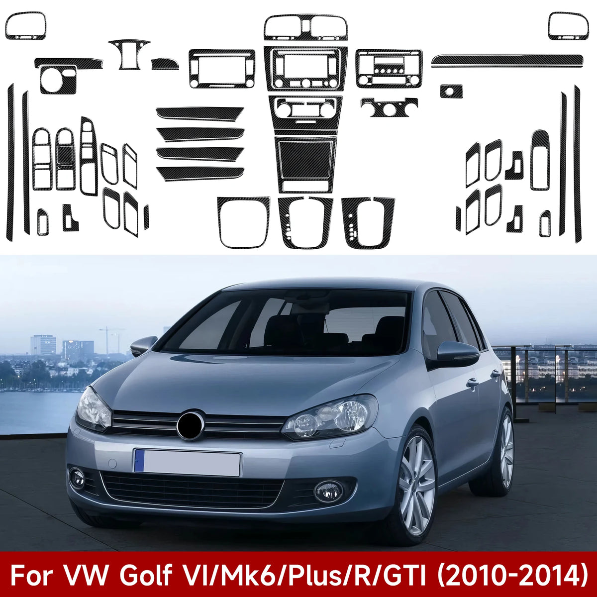 Car Center Console Gear Shift Panel For Volkswagen Golf VI M