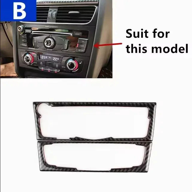 For Audi A4 B8 A5 S5 Carbon Fiber Center Console Dashboard Gear Shift Air Outlet Vent Trim Set Car Interior Accessories Sticker