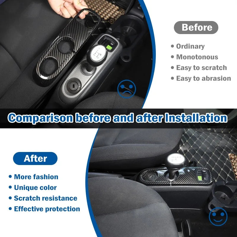 ABS Carbon Fiber Texture Car Center Console Gear Shift Panel