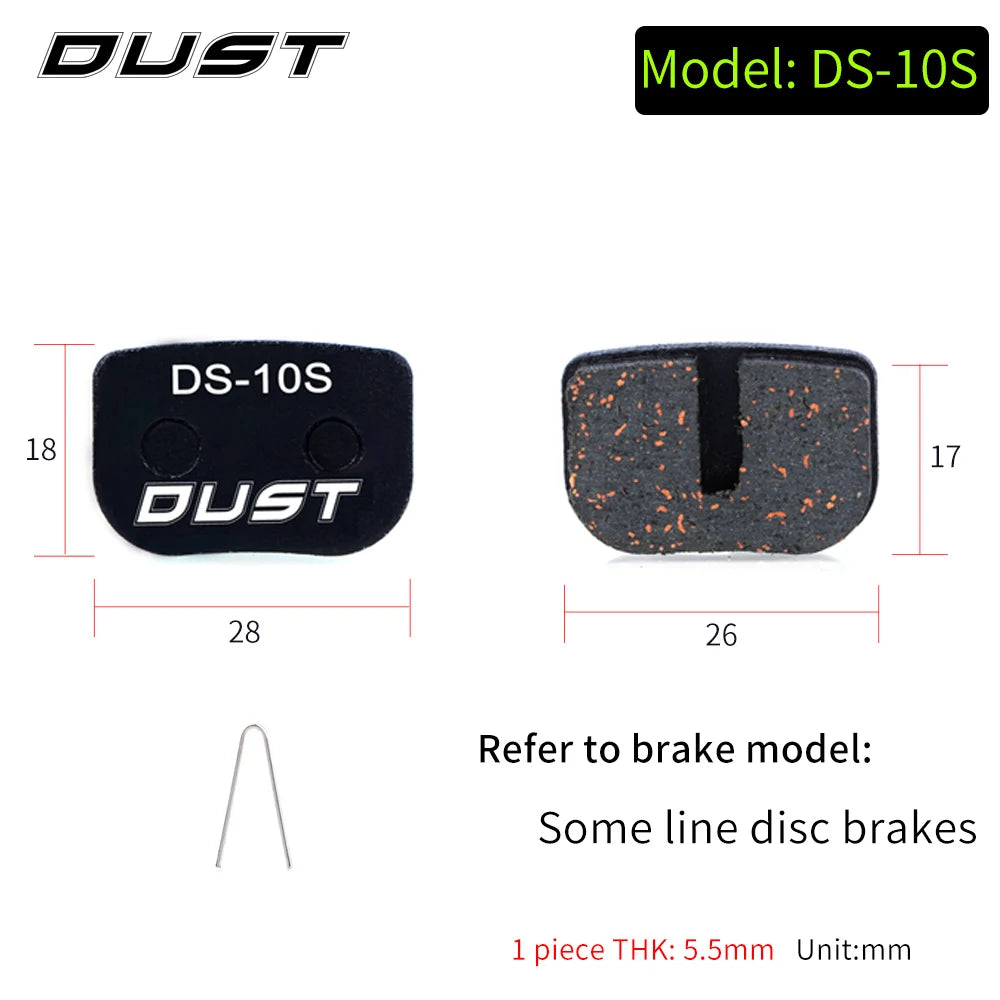 DUST 1Pair Semi-Metal Bicycle Hydraulic Disc Brake Pad MTB Mountain Bike Parts for SHIMANO XT XTR M315 SRAM Avid BB5 BB7 E1 E3