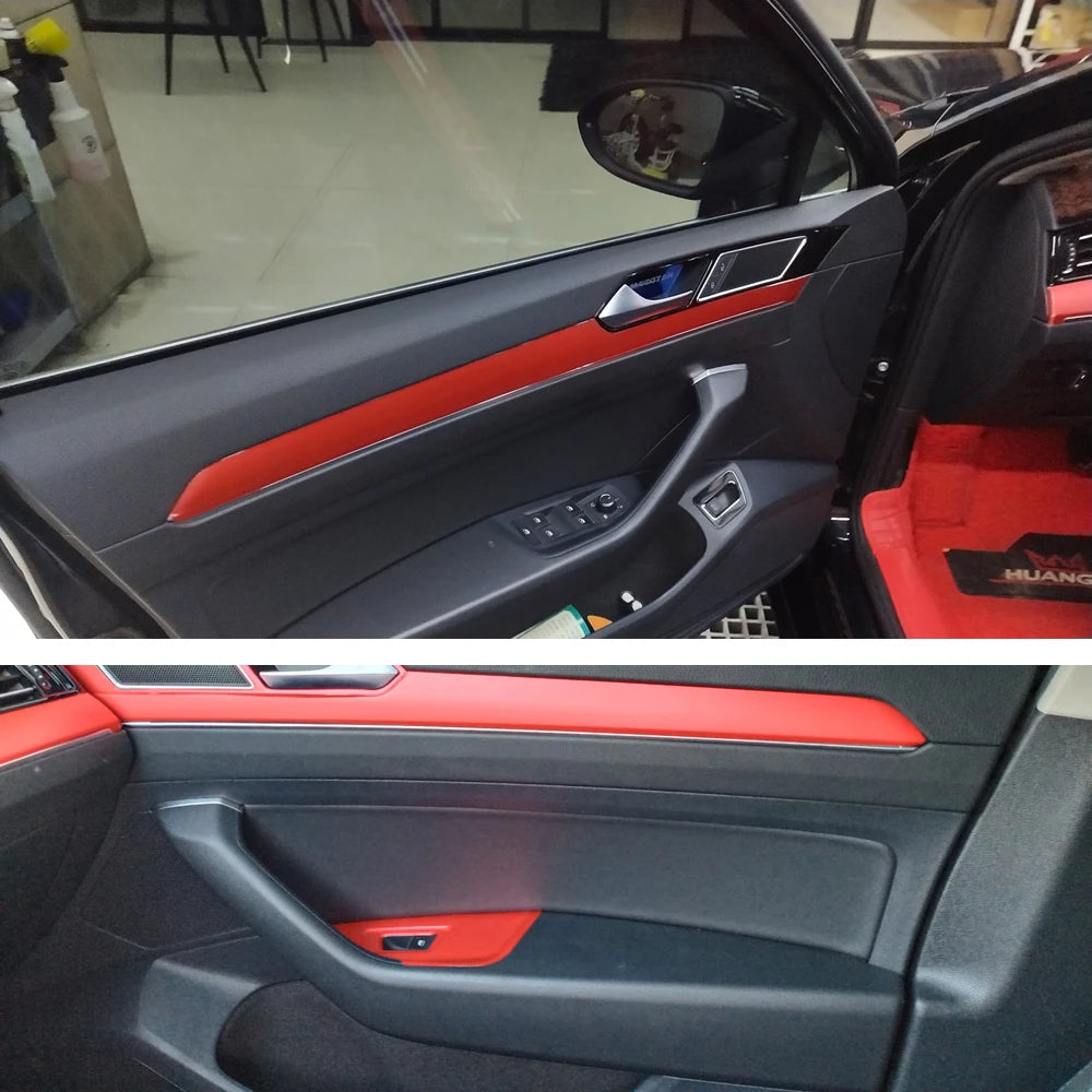 Car Styling Black Carbon Decal Car Window Handrail Panel Cov