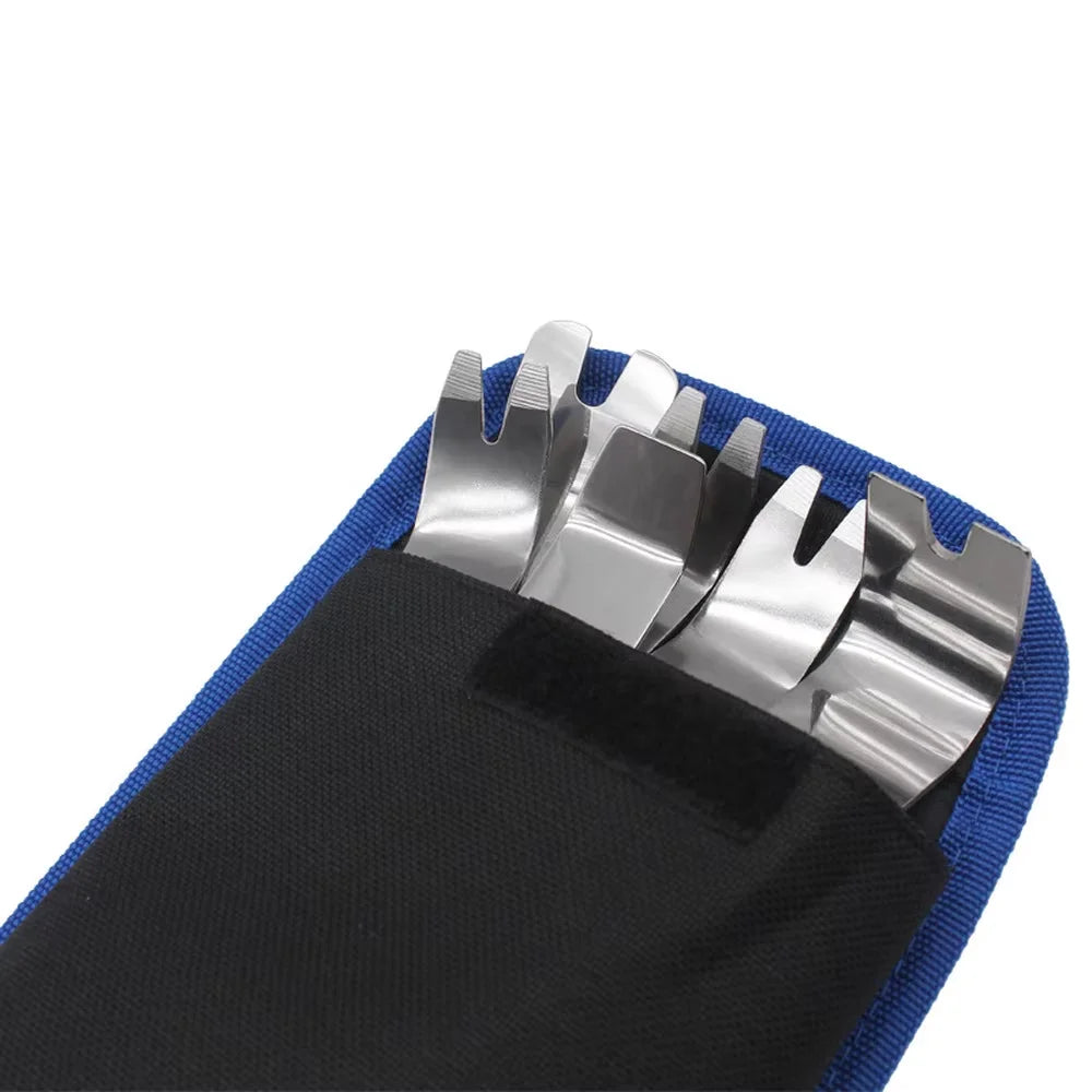 6Pcs Car Interior Trim Removal Tool Kit Auto Door Panel Audio Radio Pry Disassembly Tools with Storage Canvas Bag