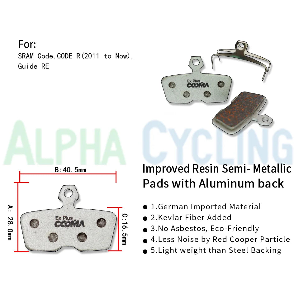 4 Pairs Ex Plus Bicycle Disc Brake Pads For AVID SRAM DB8 Co