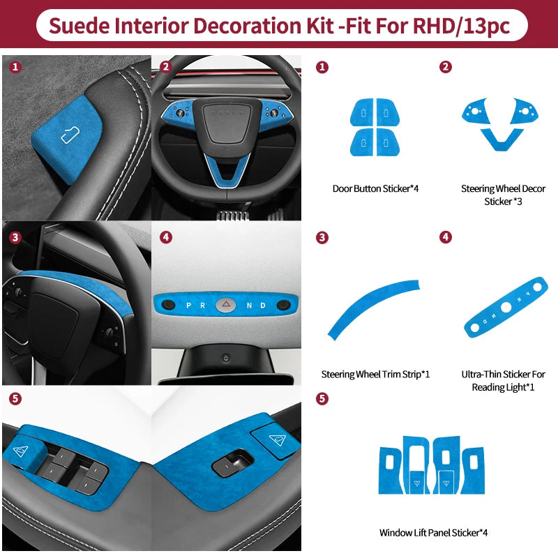 Carbon Fiber For Tesla Model 3 (2024-)/ Model Y (2025-) Car Door Switch Button Anti Scratch Trim Sticker Interior Accessories