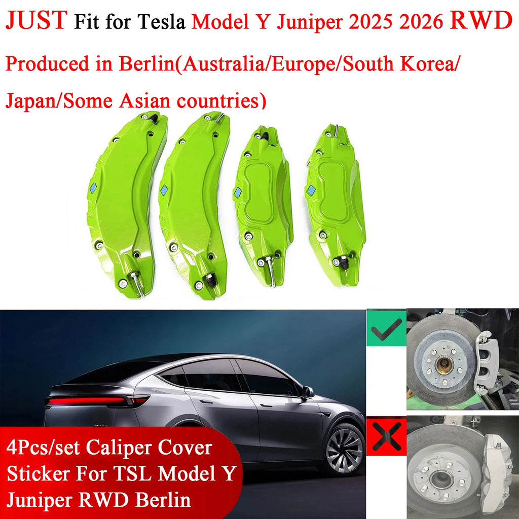 Brake Caliper Covers for Tesla Model Y Juniper 2026 Accessories RWD EU KR UK JP AU 4pcs/set 19inch Wheel Cover with Stickers