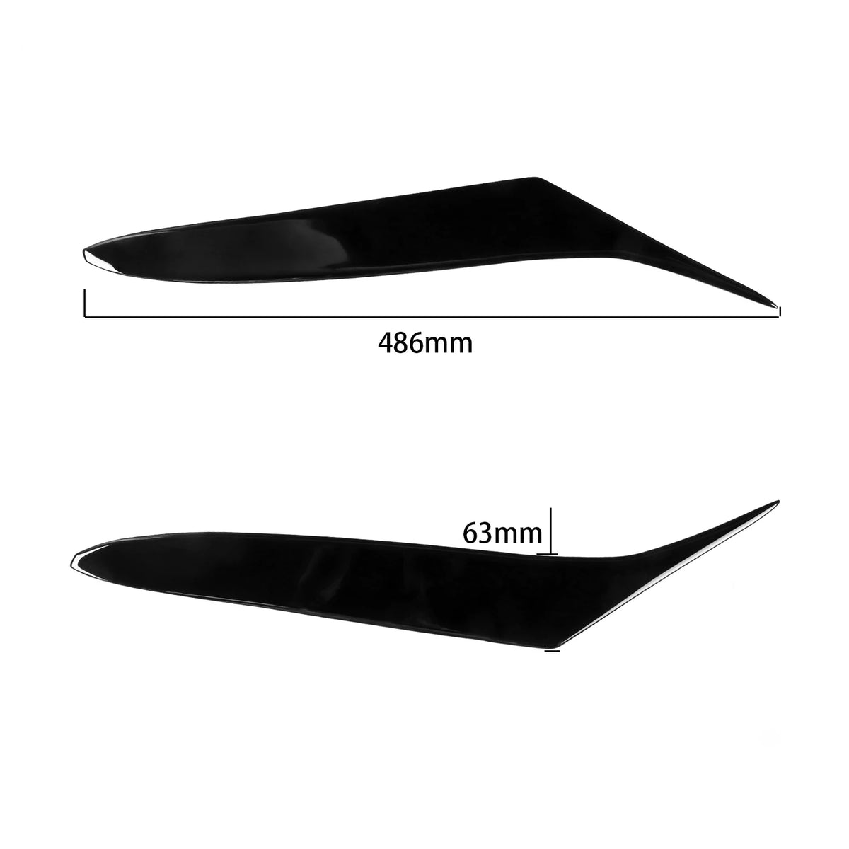 Car Front Headlight Eyebrow Eyelid Eyelash Cover Trim Piano 