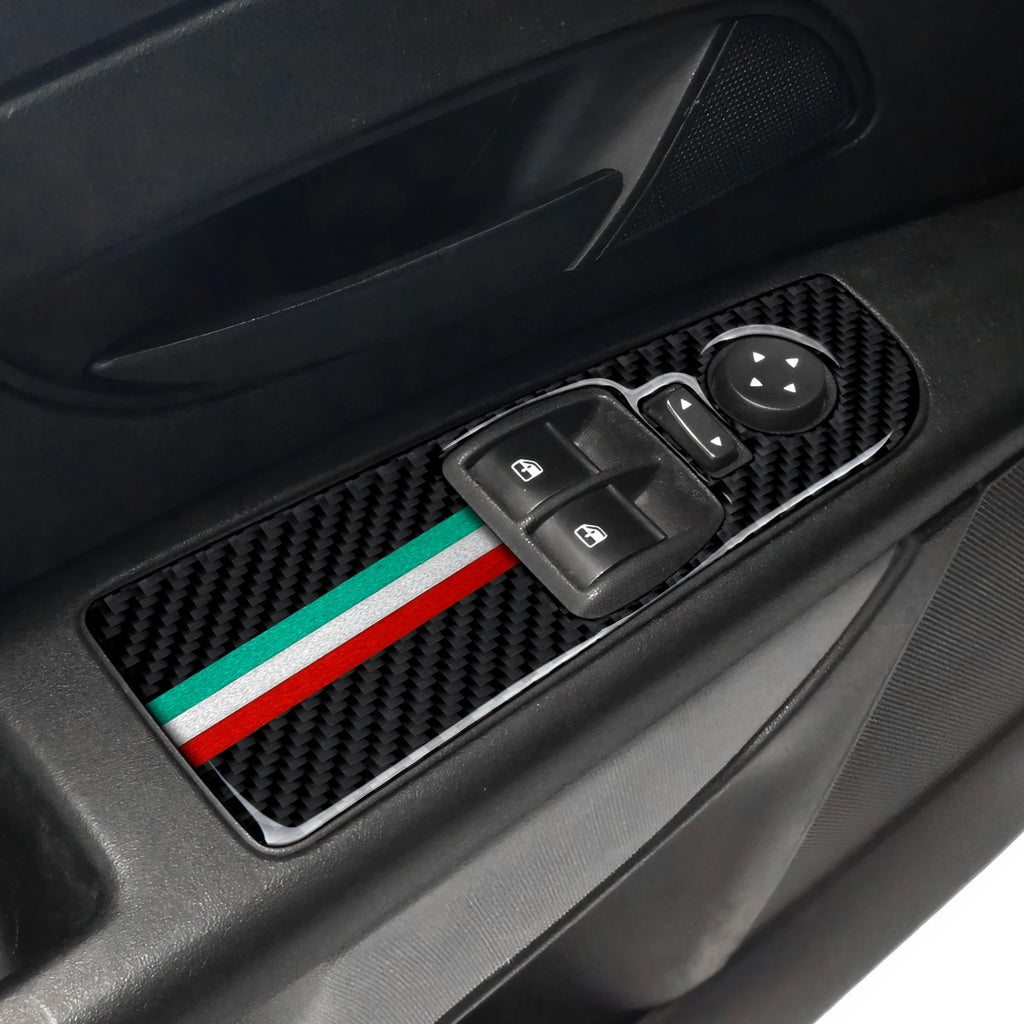 Car Window Lift Switch Panel. Carbon Fiber Interior Sticker.