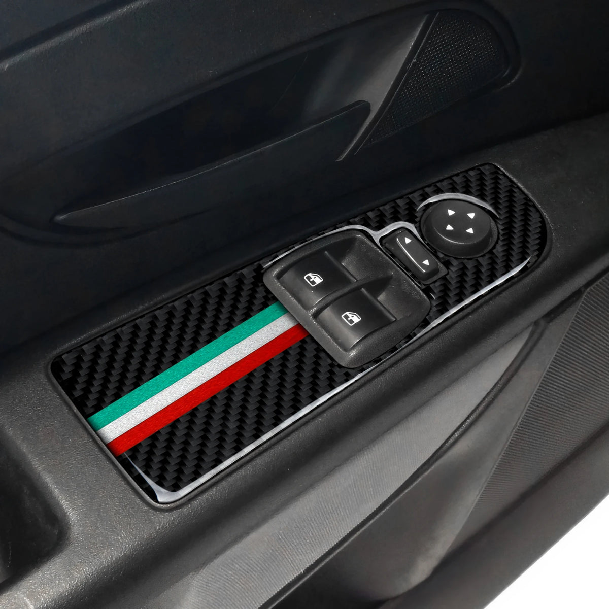 Car Window Lift Switch Panel. Carbon Fiber Interior Sticker.