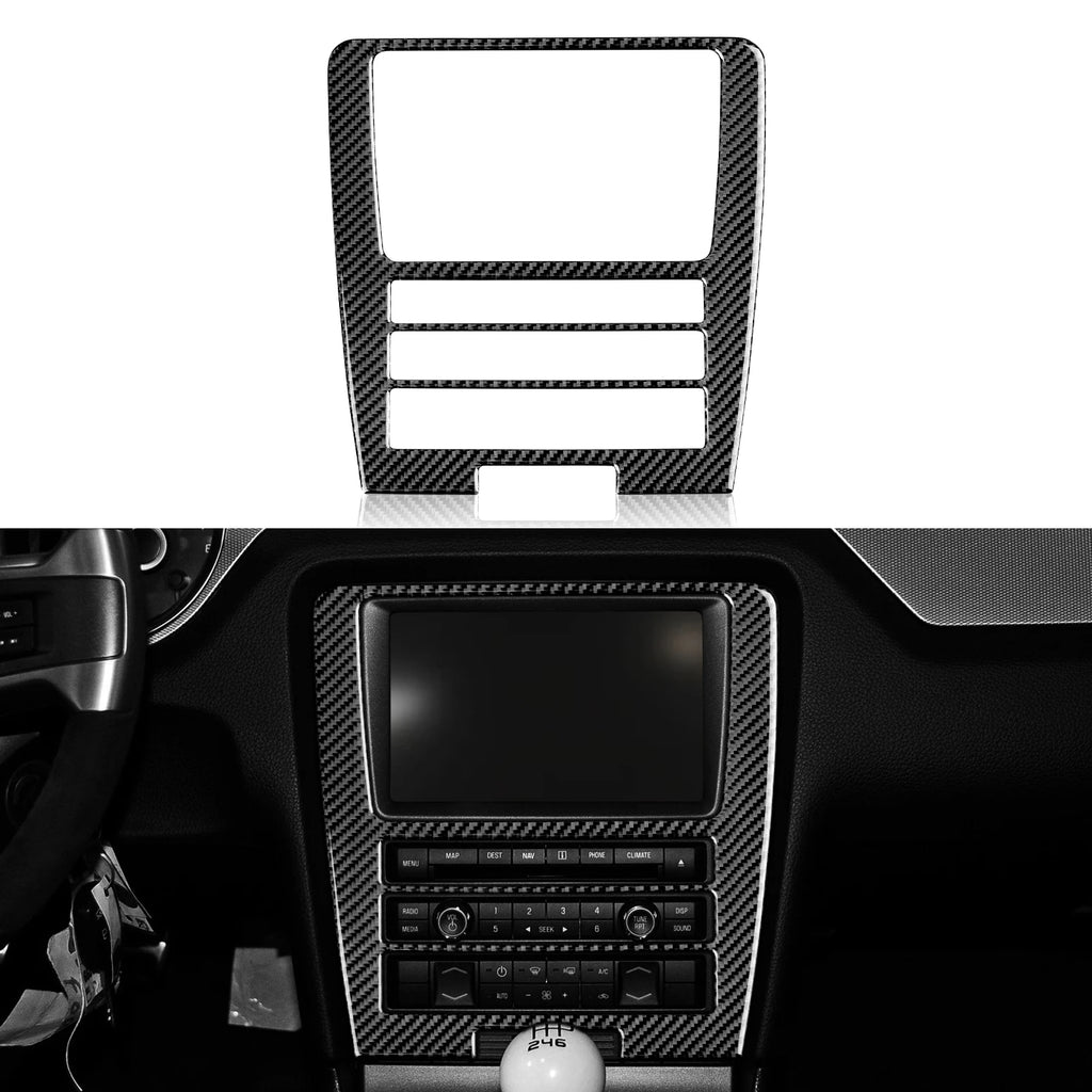 For Ford Mustang GT Shelby (2010-2014) Carbon Fiber Interior Sticker Car Center Console Gear Shift Panel Steering Wheel Trim
