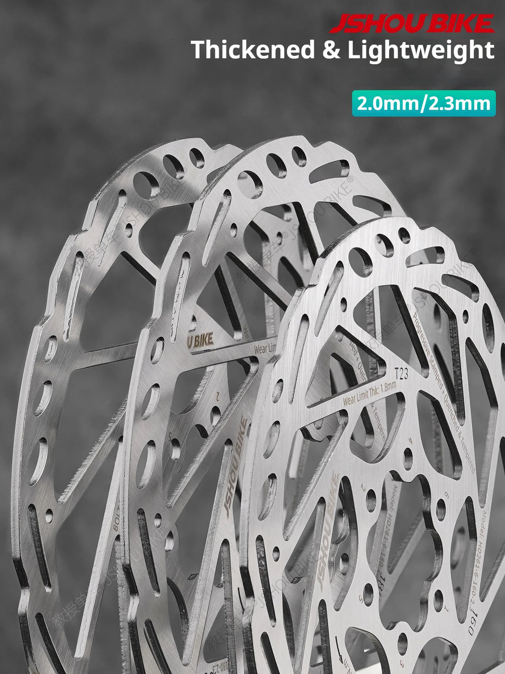 JSHOUBIKE Disc Brake Rotor 6 Bolt 160 180 203 220mm Thickene