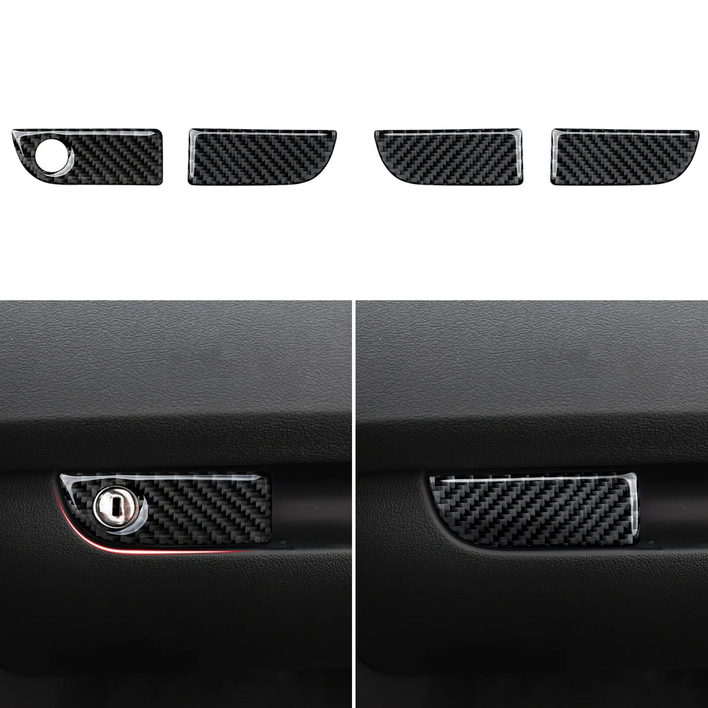 Car Center Console Gear Shift Panel Window Lift Carbon Fiber