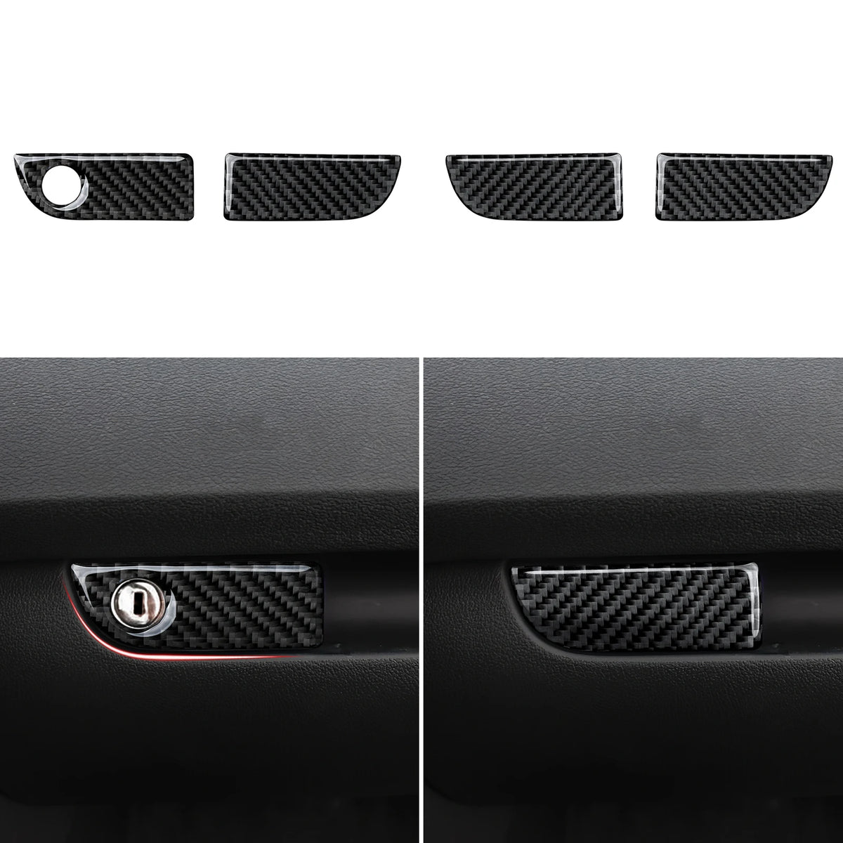 Car Center Console Gear Shift Panel Window Lift Carbon Fiber