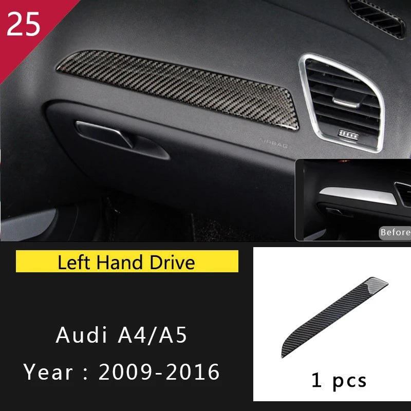 For Audi A4 S4 RS4 B8 8K A5 S5 RS5 8T 8F Car Carbon Fiber Window Door Panel Strips Cover Protective Trim Sticker Accessories