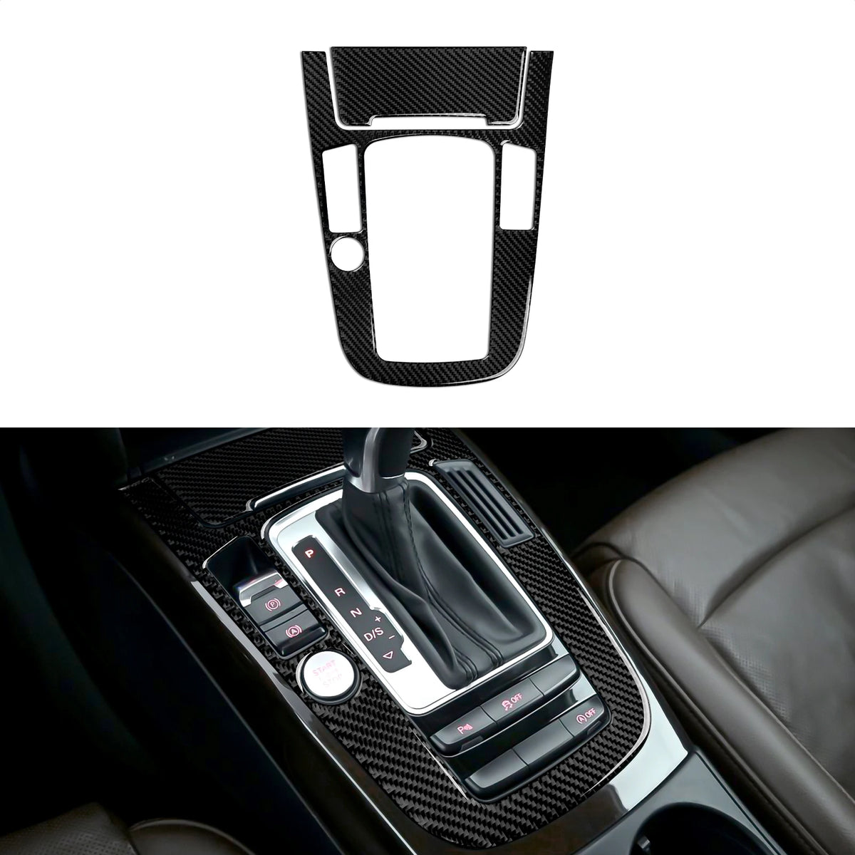 Car Center Console Gear Shift Panel Set For Audi A4 S4 RS4 A5 S5 RS5 (2007-2016) Carbon Fiber Interior Sticker Trim Accessories