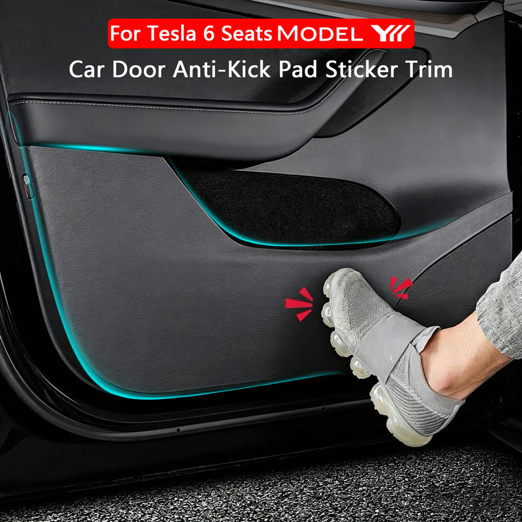 For Tesla Model YL 6-Seater Car Door Anti-Kick Pad Leather S