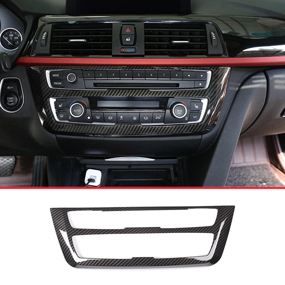 Car CD Panel Trim Center Console Cover Carbon Fiber Sticker 