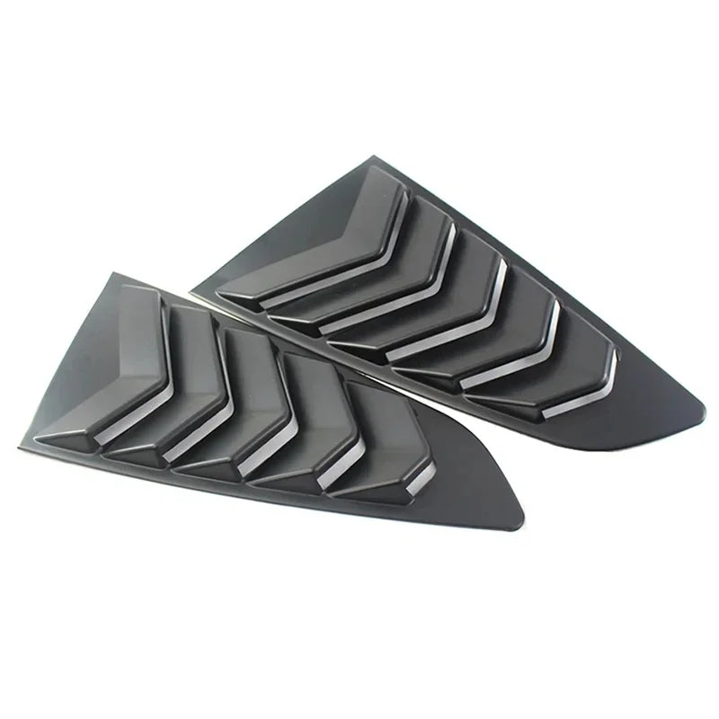 For Ford Mustang 2015-2020 Car Rear Louver Window Side Shutter Cover Trim Sticker Vent Scoop ABS Carbon Fiber Black Accessories