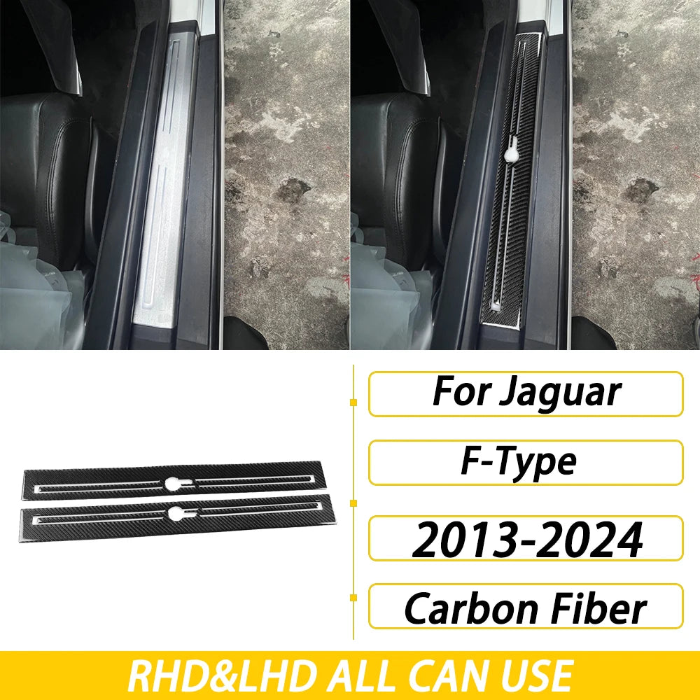 For Jaguar F-TYPE 2013-2024 Carbon Fiber Center Console Gear Shift Dashboard Air Vent Panel Trim Set Car Accessories Sticker