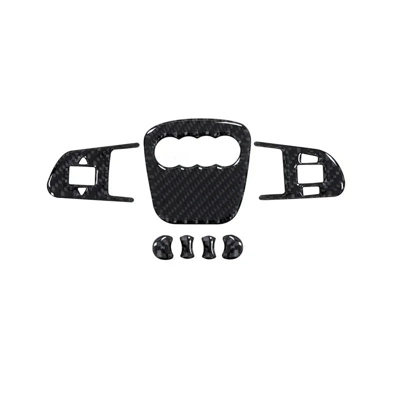 Real Carbon Fiber For Audi A4 B8 8K A6 C6 4F Q5 8R Q7 4L A3 Car Steering Wheel Ring Trim Sticker Cover Auto Accessories
