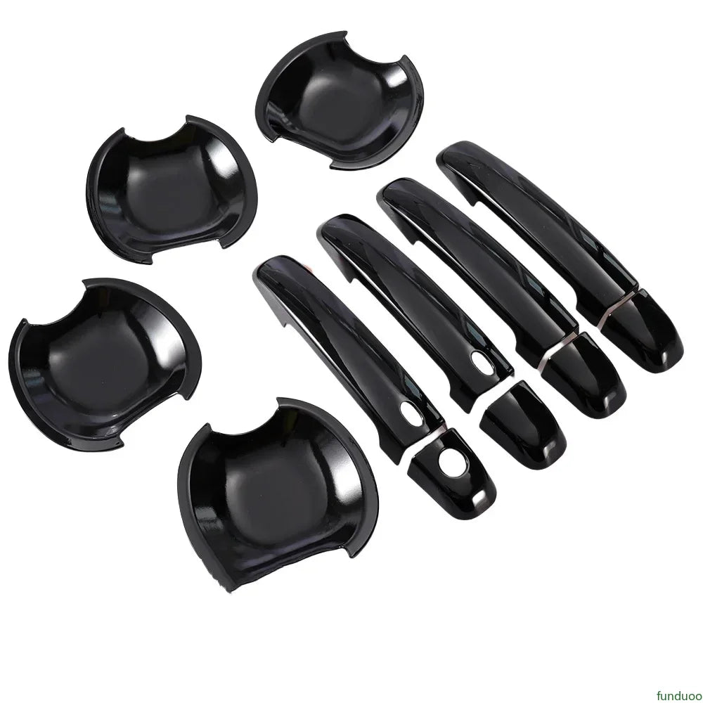 Glossy Black Carbon Fiber Car Door Handle Cover Trim Sticker