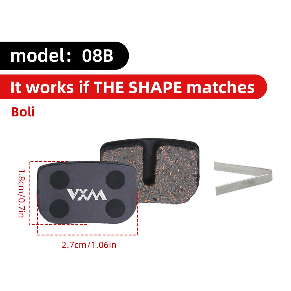 VXM Bicycle Hydraulic Disc Brake Pads MTB Bike Semi-Metal Road Cycling Wear Resistant Quiet Durable Brake Pad Part Accessories