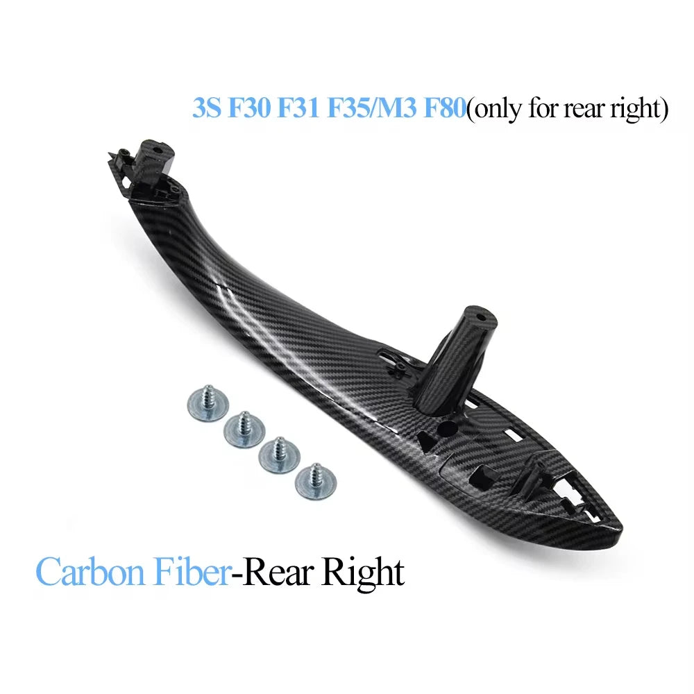 Carbon Fiber Interior Car Asseccories Door Pull Handle with Handle Outer Cover Trim For BMW 3 4 Series F30 F80 F31 F32 F33 F34