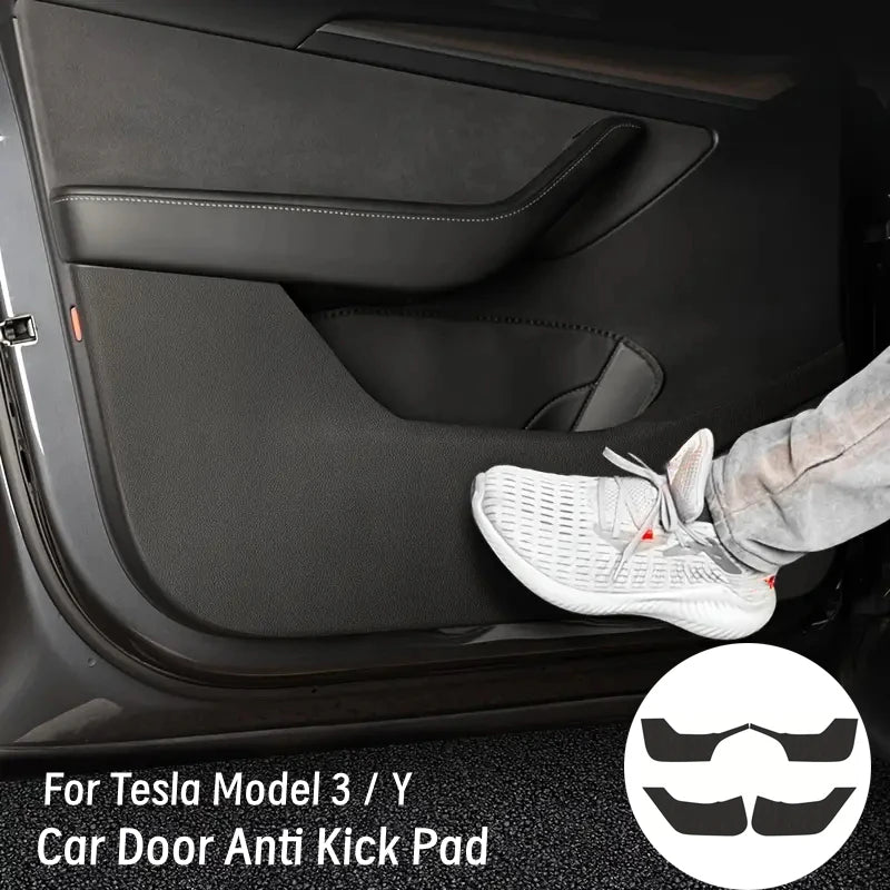 Car Door Anti-Kick Pad For Tesla Model Y/ 3 Highland Leather