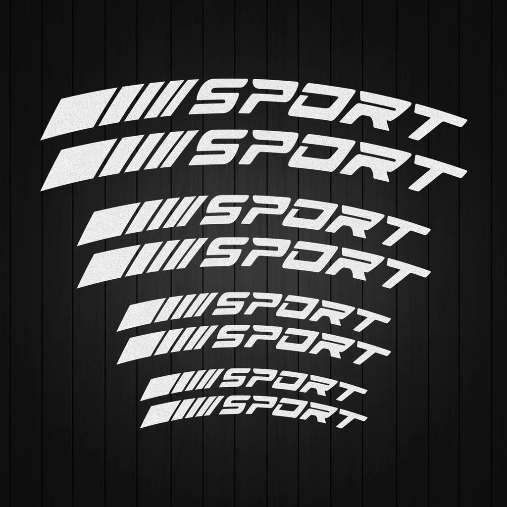 Sport Curve Brake Caliper Stickers Waterproof Reflective High Temperature Resistant Vinyl Decals Universal Car Wheel Hub Exterio