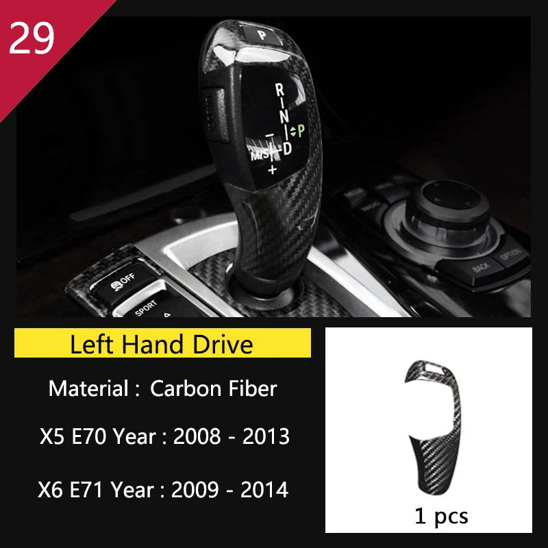 For BMW X5 X6 E70 E71 Accessories Car Interior Air Conditioning CD Console Panel Cover Decoration Trim Carbon Fiber Car Styling