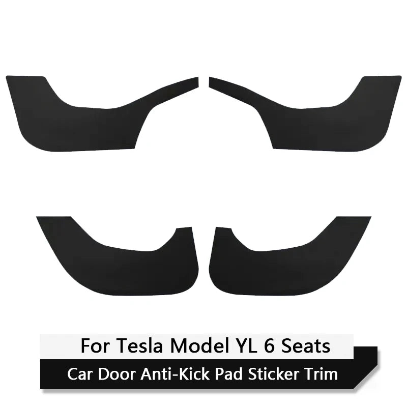Car Door Anti-Kick Pad Leather Sticker Trim Kit For Tesla Model YL 6-Seater Side Door Protector Cover Car Interior Accessories