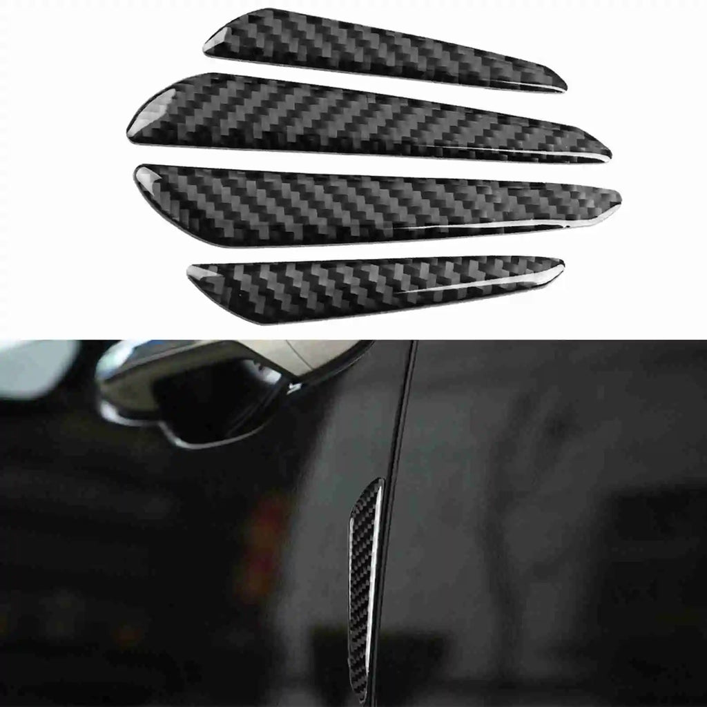 4Pcs Carbon Fiber Door Edge Guard Bumper Protector Strips Tr
