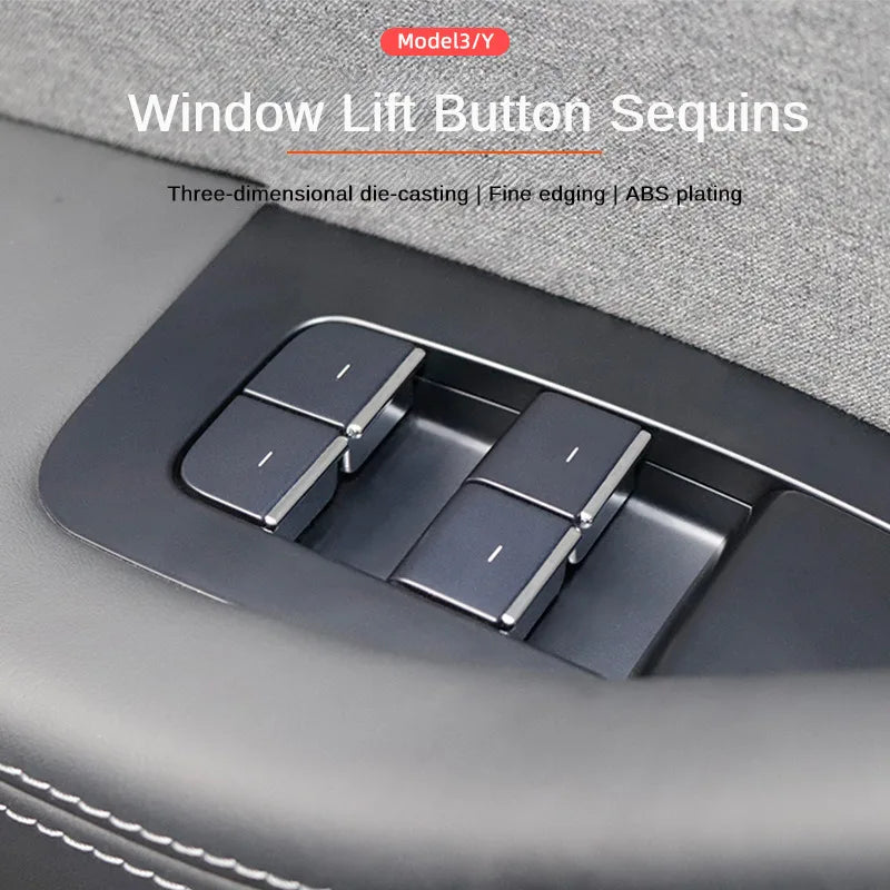 Window Lift Button Sequins Trim for Tesla Model 3 Y Juniper 