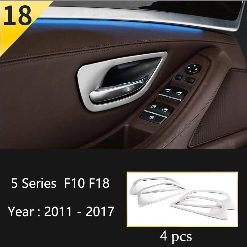 For BMW 5 Series F10 F11 F18 Accessories Stainless Steel Modified Interior Car Central Air Outlet Set Trim Sticker Frame Styling