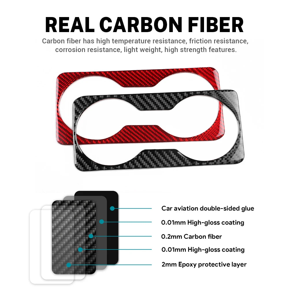 Real Soft Carbon Fiber Sticker For Seat Leon 2013 2014 2015 