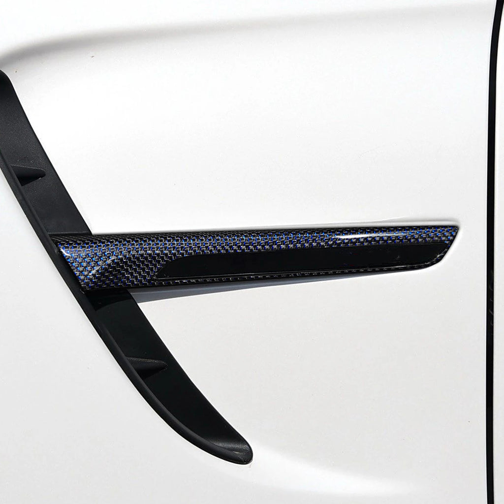 Real Carbon Fiber Interior Door Side Fender Vent Cover Trim 