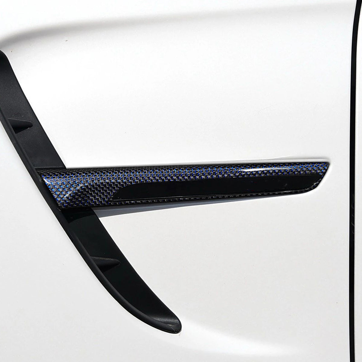 Real Carbon Fiber Interior Door Side Fender Vent Cover Trim 