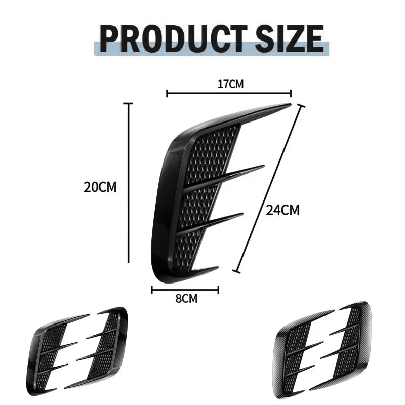 Multifunction Carbon Fiber Car Fender Trim Car Sticker Shark