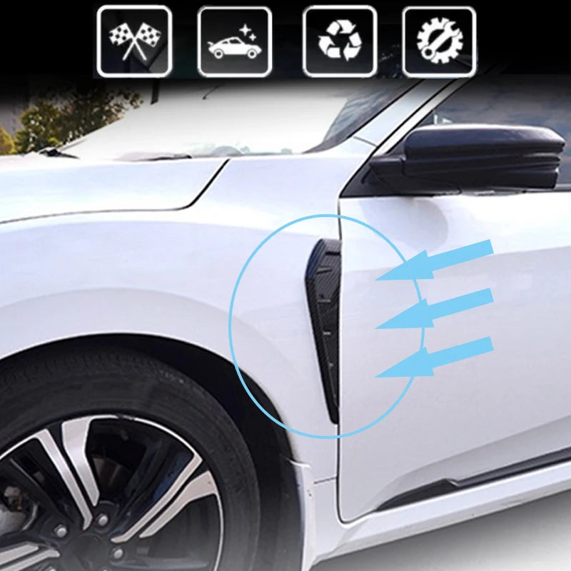 Pairs 35cm Car Fender Side Air Vent Cover Trim Modified Carb